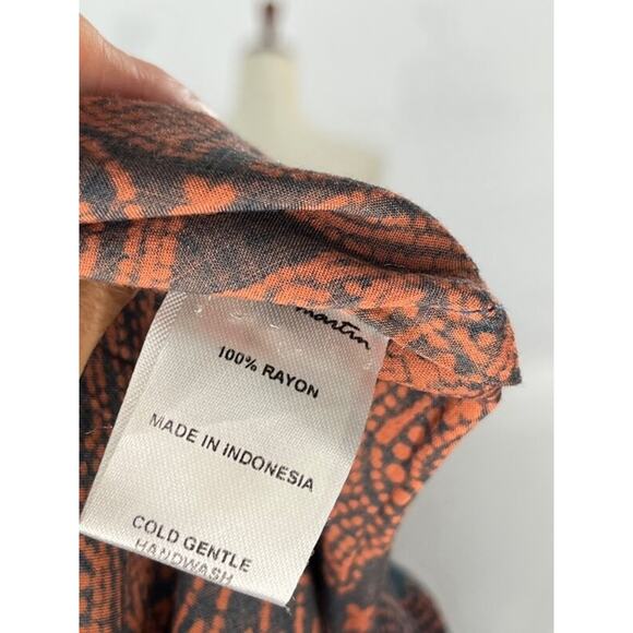 NATALIE MARTIN Sz XS Fiore Dress Rayon Moroccan Tile Navy Clay - Picture 4 of 9